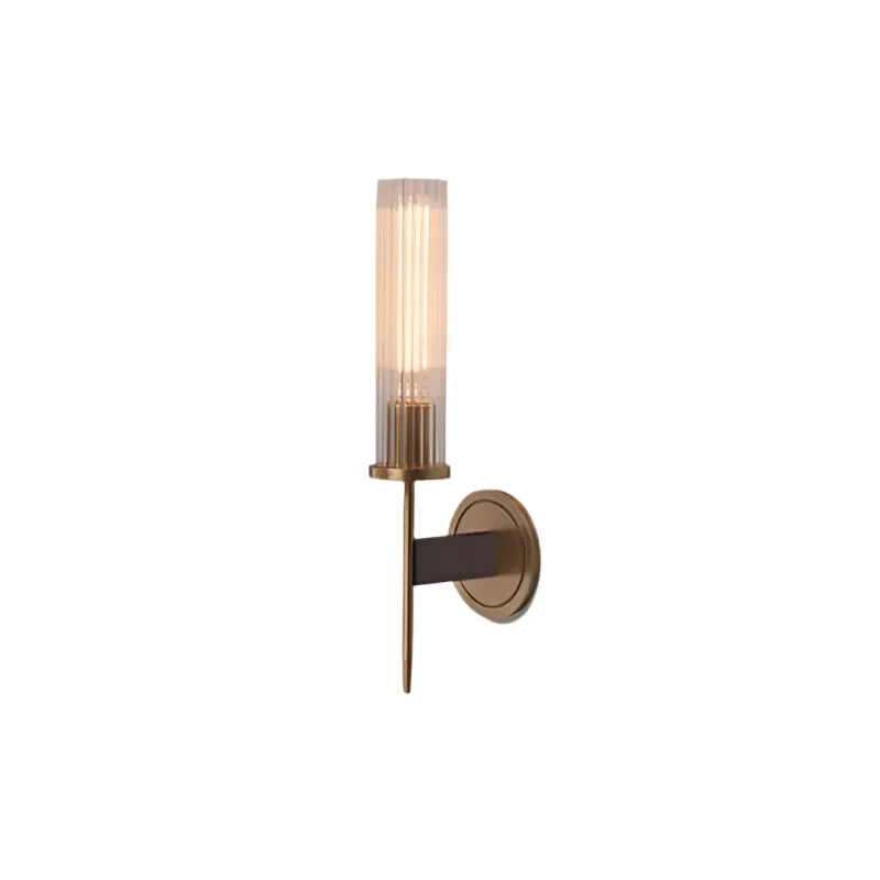 Modern Wall Lamp with Ribbed Glass and Copper Finish 1 Light Lamp NALANI