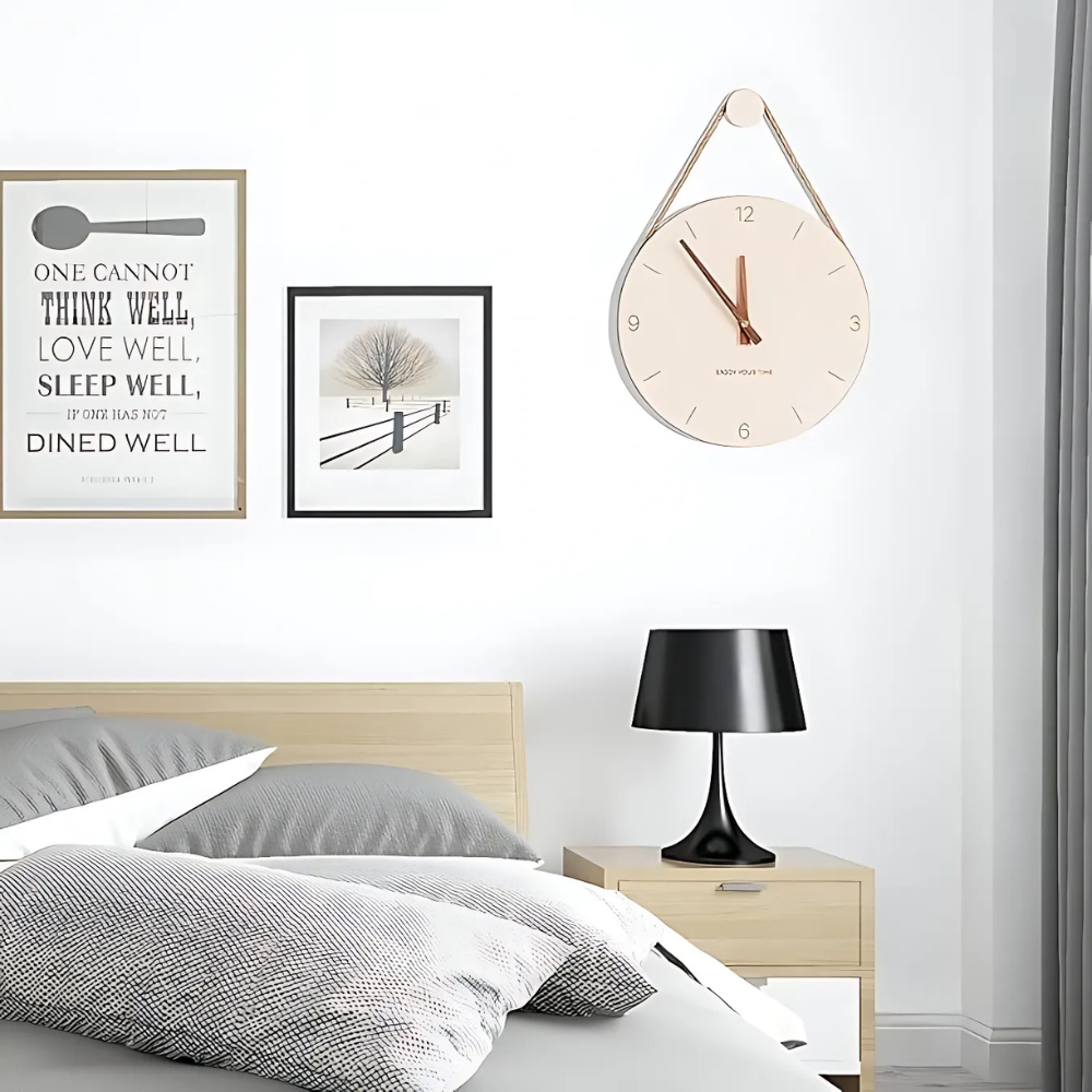 Sleek and Silent Rope Wood Wall Clock NALANI