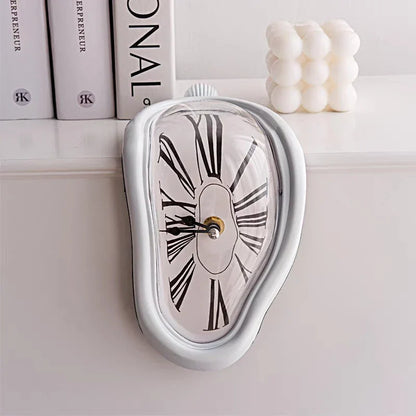 Surreal Melting Wall Clock Art White NaLani