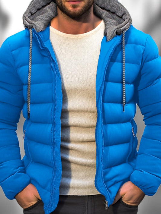 Marbo | Mens Lightweight Winter Coat With Zipper Hood Drawstring