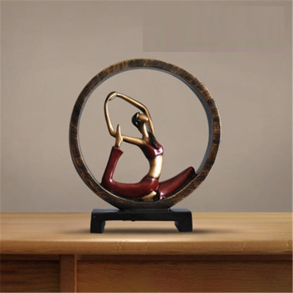 Modern Abstract Resin Yoga Sculptures for Office Décor 11 Inch Dancer Pose - Red NaLani