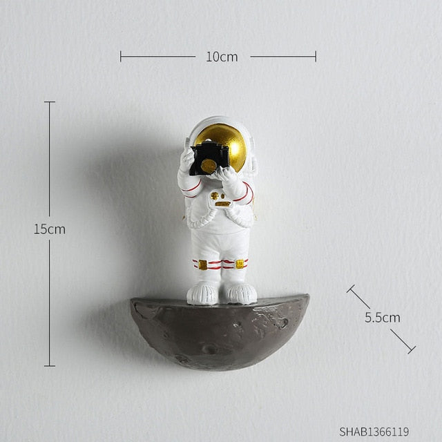 Astronaut On Moon Decorative Art Piece Unique Home Accent Taking pictures NaLani