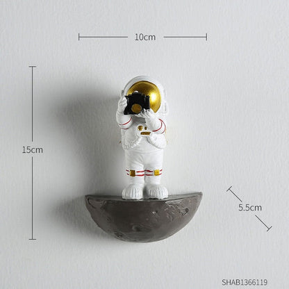 Astronaut On Moon Decorative Art Piece Unique Home Accent Taking pictures NaLani
