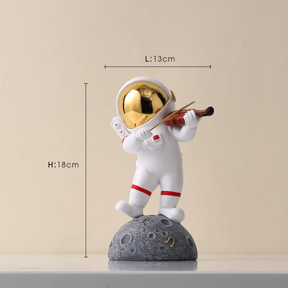 Astronaut Jazz Band Decorative Art Piece for Unique Home Decor Gold - Violin NaLani