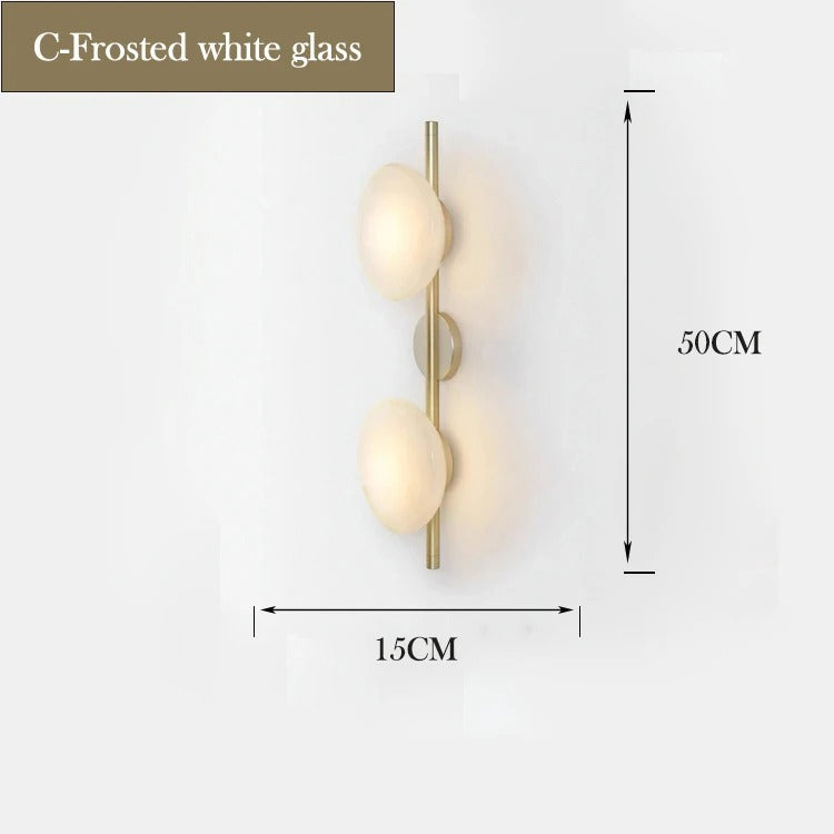 Nordic Glass Wall Lamp With Metal Body For Ambient Lighting C- Frosted White glass NALANI