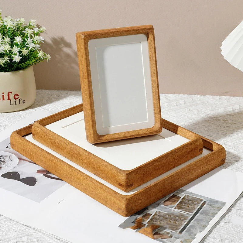 Handcrafted Wood Photo Frame Walnut And Sandalwood Finish Golden sandalwood NALANI
