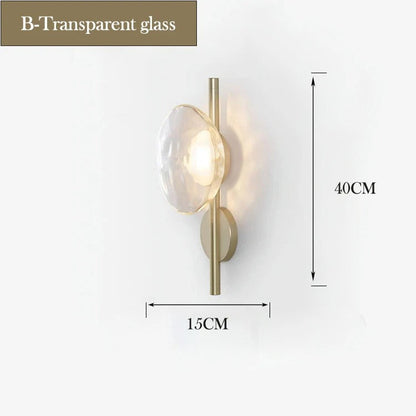 Nordic Glass Wall Lamp With Metal Body For Ambient Lighting B-Clear glass NALANI