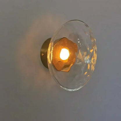 Nordic Glass Wall Lamp With Metal Body For Ambient Lighting A-Clear glass - Gold base NALANI