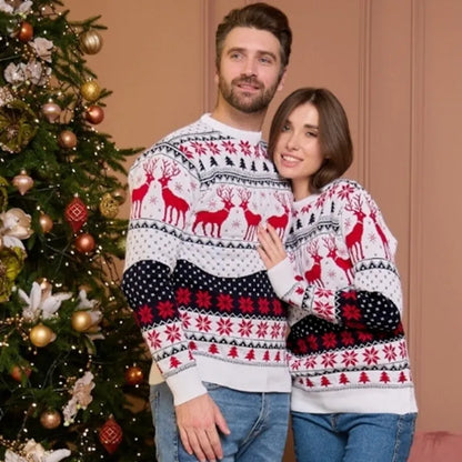 Matching Christmas Sweaters for Couples With Festive Motifs-Shirts & Topjes-Calora-Xmas Wit-Vrouw-M-NaLani