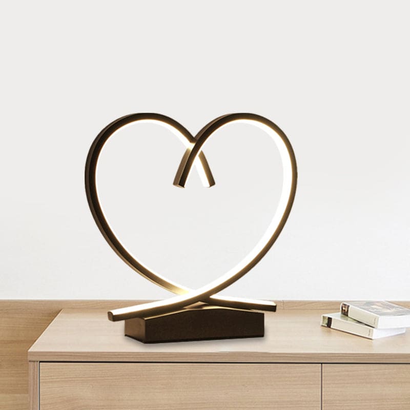 Velvòi | Wooden Nightstand with Loving Heart Design Black NALANI