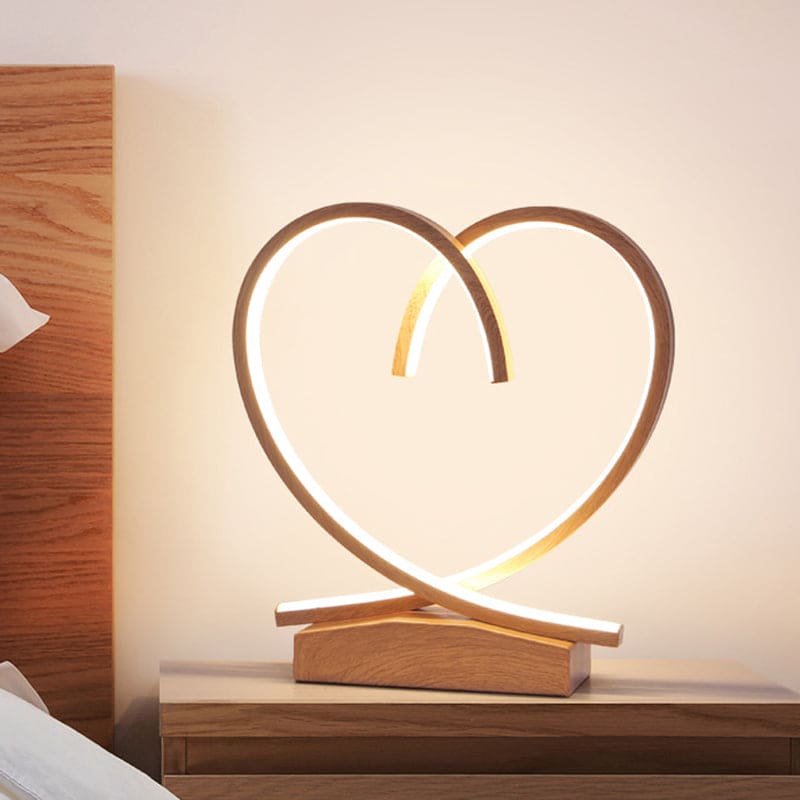 Velvòi | Wooden Nightstand with Loving Heart Design Wood NALANI