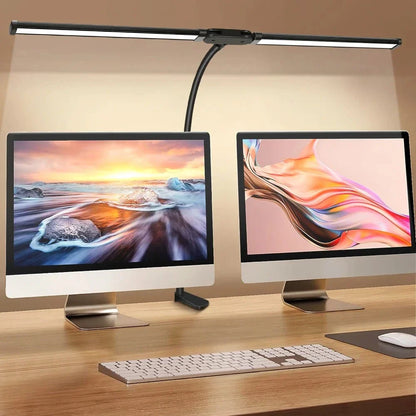 Double Head LED Clip Desk Lamp 3 Color Modes 10 Dimmable 2 HEAD Dimmable NALANI