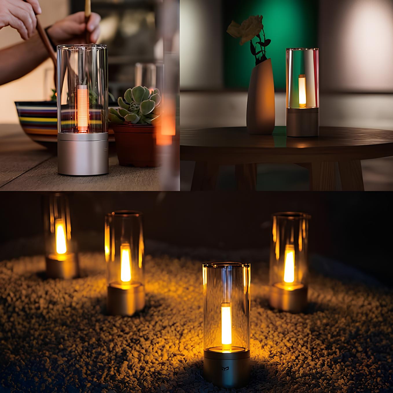 Glass Tube Design Rechargeable Table Lamp With Warm Glow NALANI