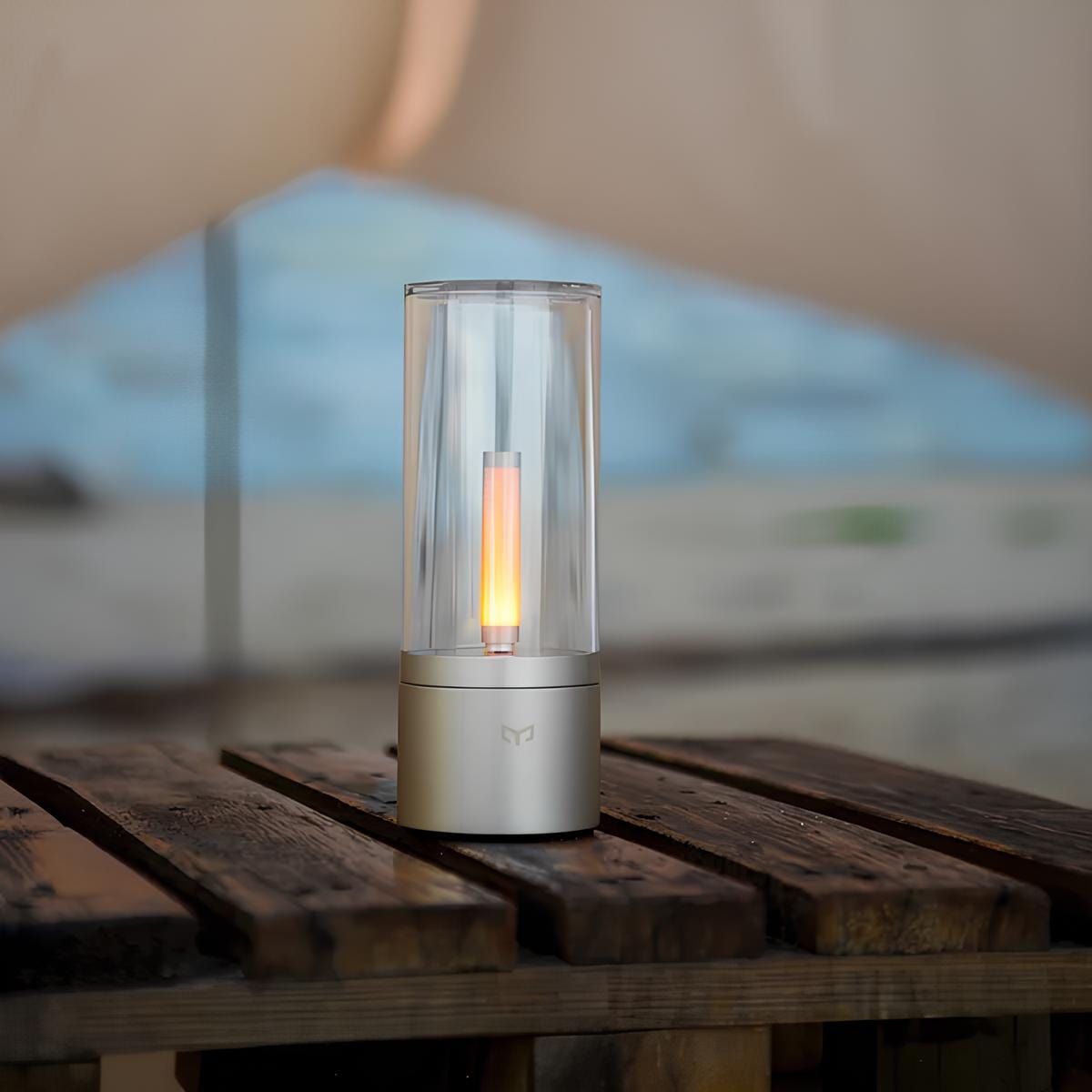 Glass Tube Design Rechargeable Table Lamp With Warm Glow NALANI