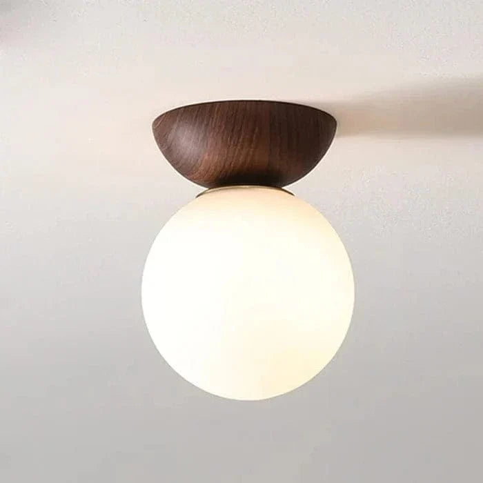 LED Flush Mount Ceiling Light Iron Glass Dining Room Brown NALANI