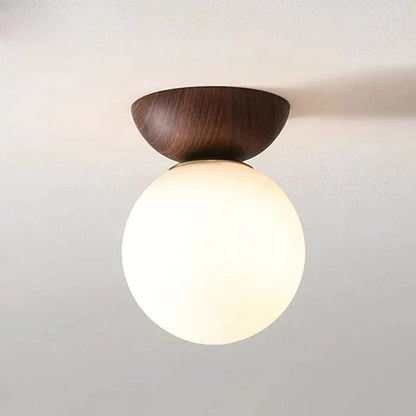 LED Flush Mount Ceiling Light Iron Glass Dining Room Brown NALANI