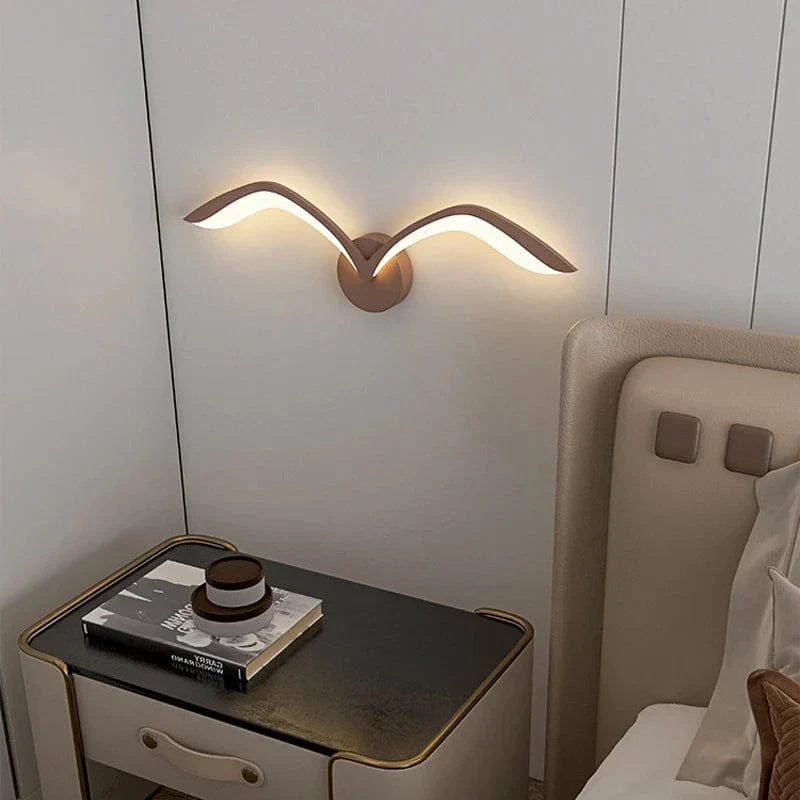 Nordic Style LED Wall Lamp 50cm Modern Iron Acrylic Sconce Brown NALANI