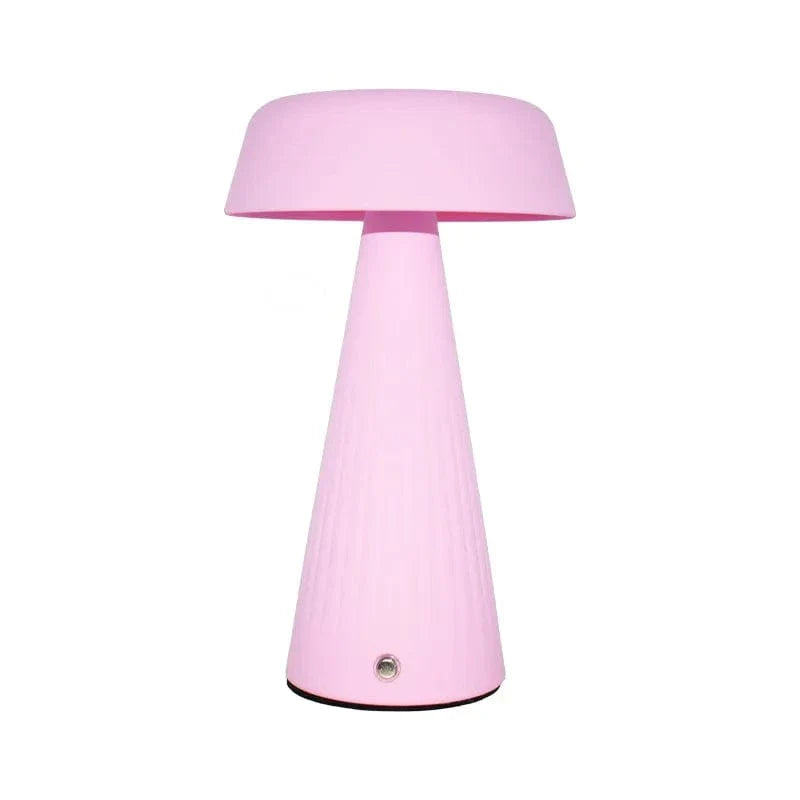 Rechargeable LED Mushroom Night Light With Touch Control Pink NALANI