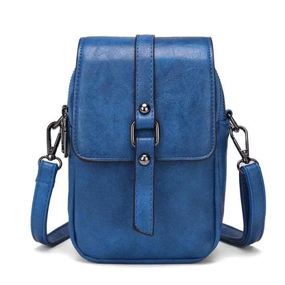 Vintage Multi Functional Soft Vegan Leather Shoulder Bag Dark Blue NALANI