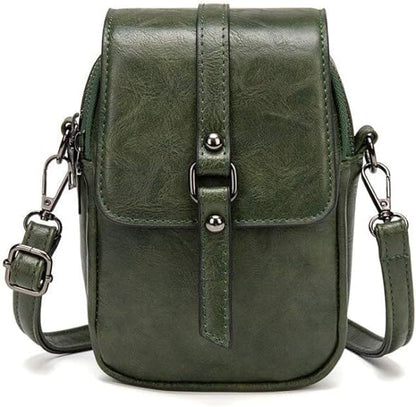 Vintage Multi Functional Soft Vegan Leather Shoulder Bag Green NALANI