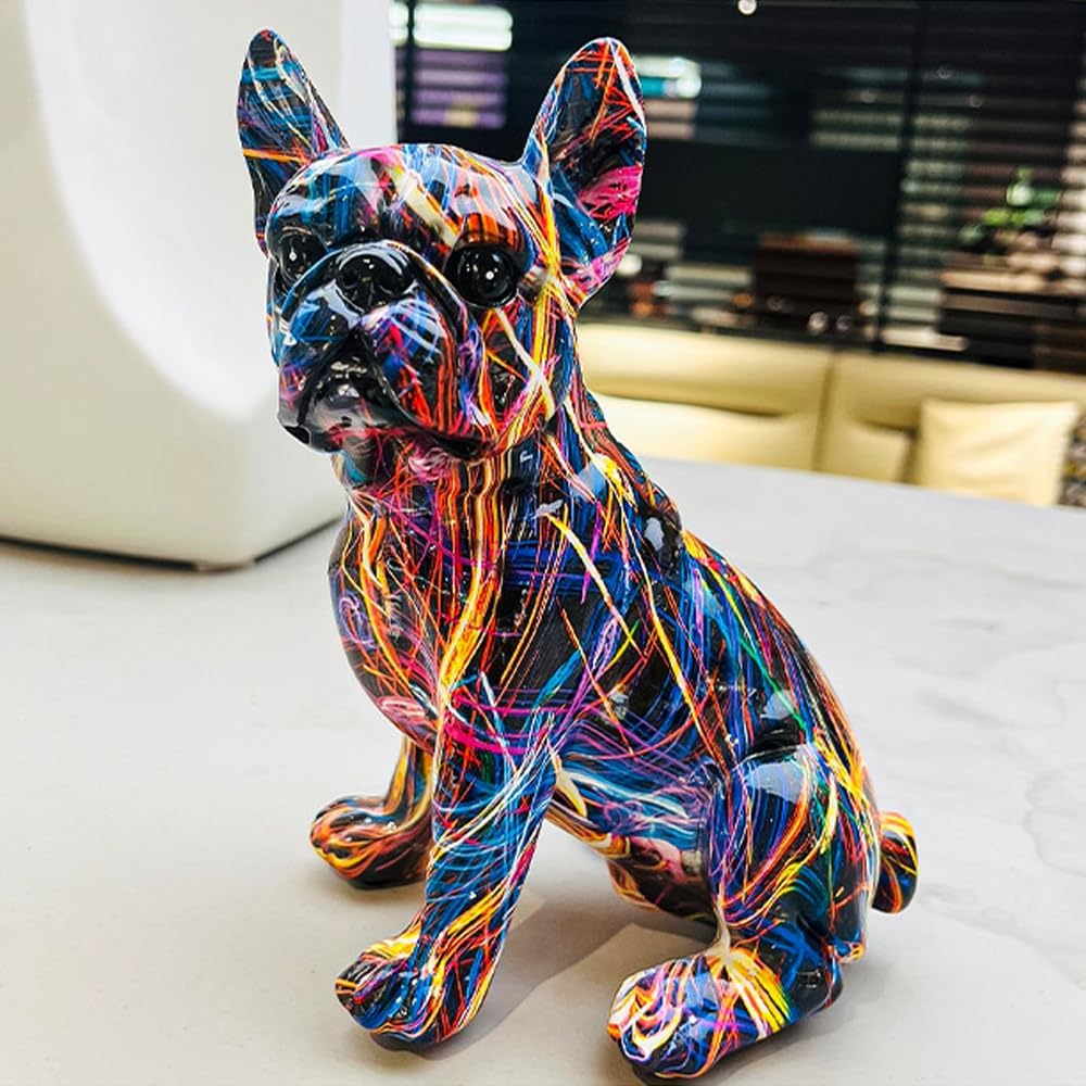 VivArt | Artistic Bulldog Graffiti Figurine for Modern Home Decor NALANI