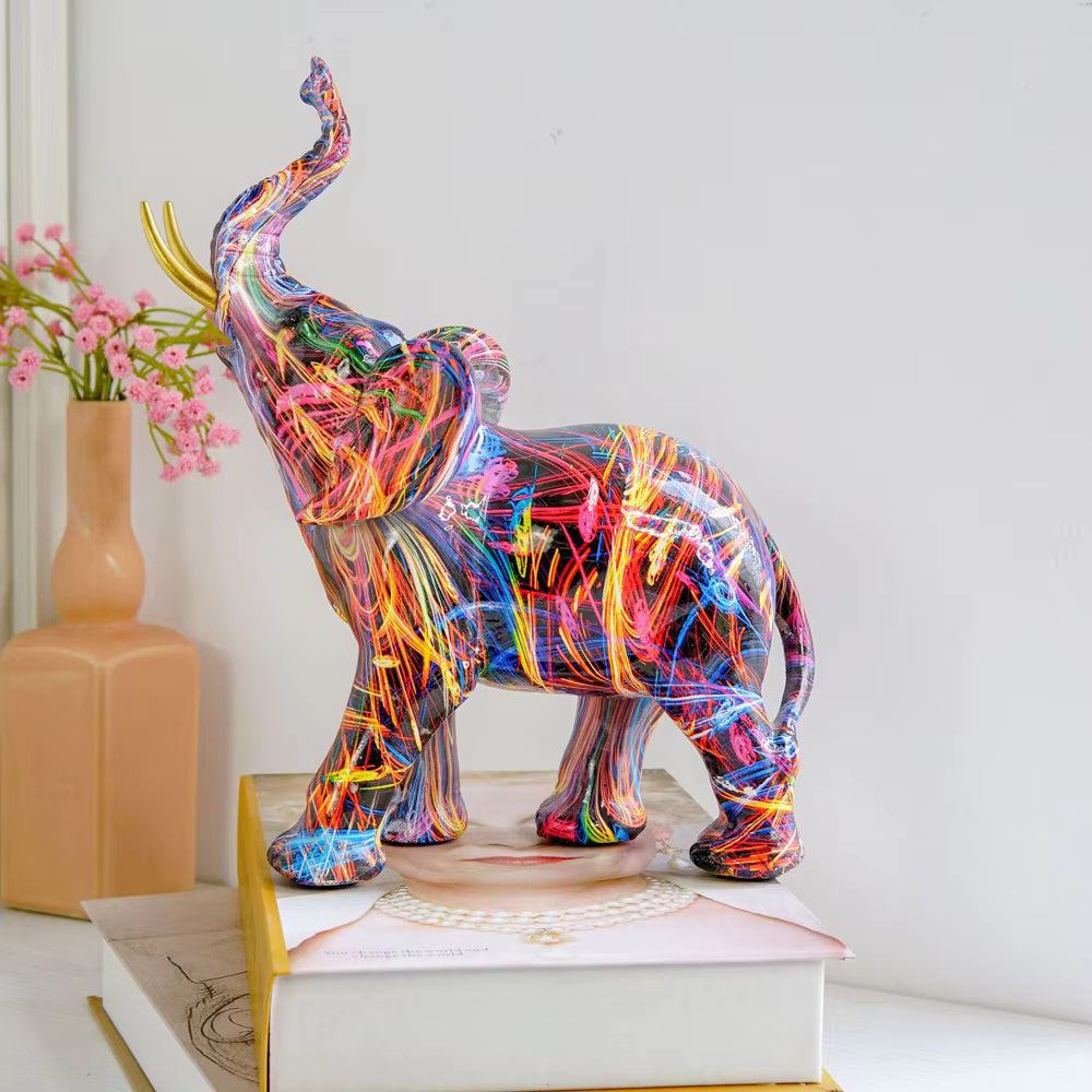 VivArt | Artistic Elephant Graffiti Figurine for Vibrant Home Décor NALANI