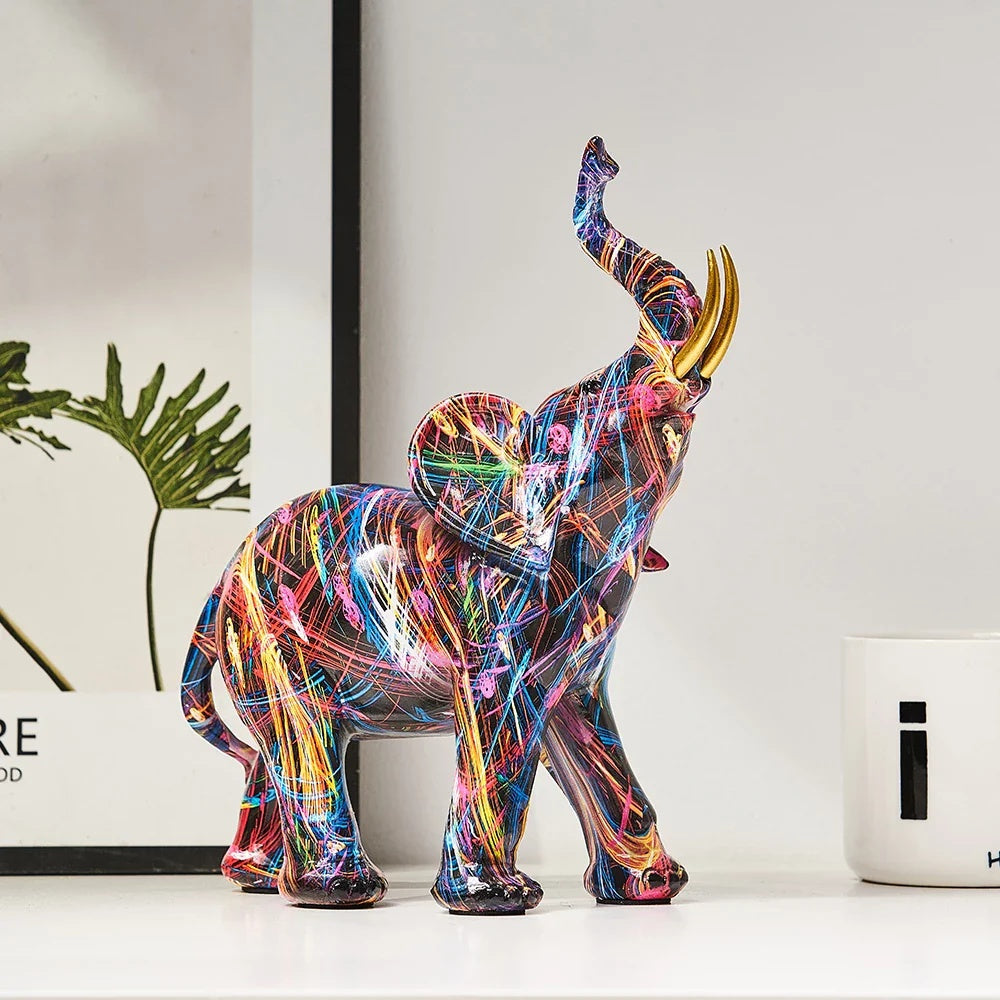 VivArt | Artistic Elephant Graffiti Figurine for Vibrant Home Décor NALANI