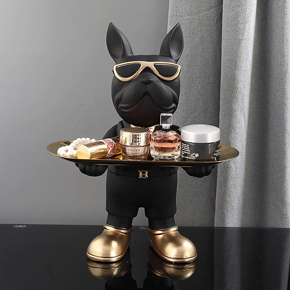 VivArt | At Your Service Bulldog Sculpture And Tray Home Decor NALANI