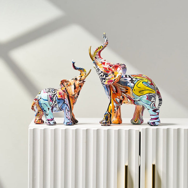 VivArt | Elephant Nordic Painted Statue for Home Decor Appeal NALANI