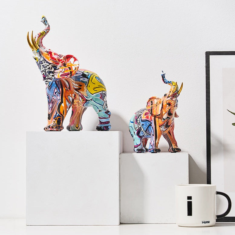 VivArt | Elephant Nordic Painted Statue for Home Decor Appeal NALANI