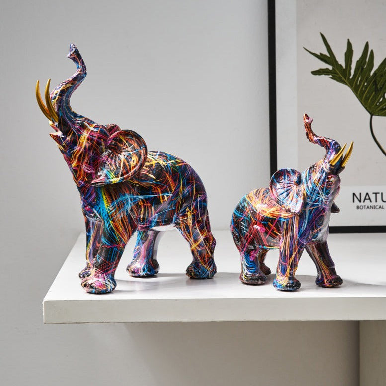 VivArt | Elephant Nordic Painted Statue for Home Decor Appeal NALANI