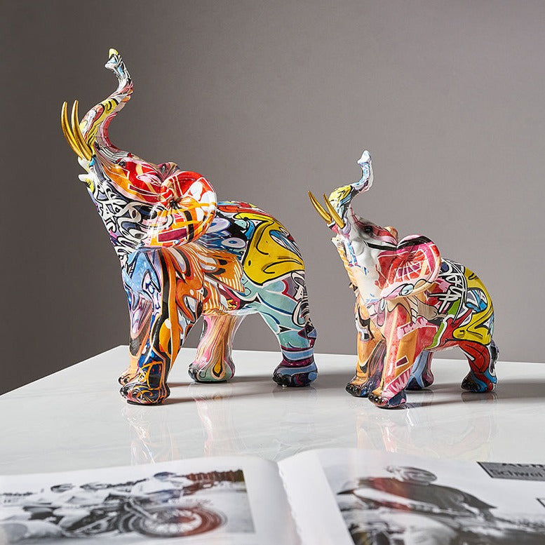 VivArt | Elephant Nordic Painted Statue for Home Decor Appeal NALANI