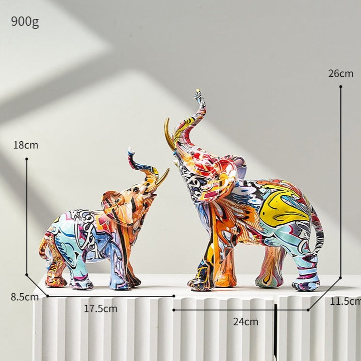 VivArt | Elephant Nordic Painted Statue for Home Decor Appeal NALANI