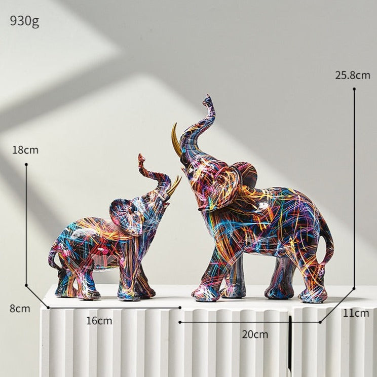 VivArt | Elephant Nordic Painted Statue for Home Decor Appeal NALANI