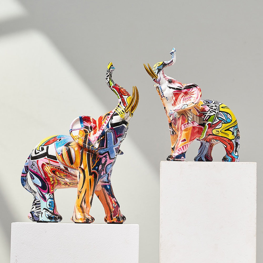 VivArt | Elephant Nordic Painted Statue for Home Decor Appeal NALANI