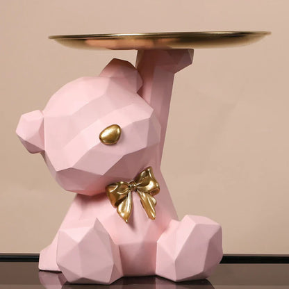 VivArt | Geometric Bear Key Holder - Resin Home and Office Decor Pink NaLani
