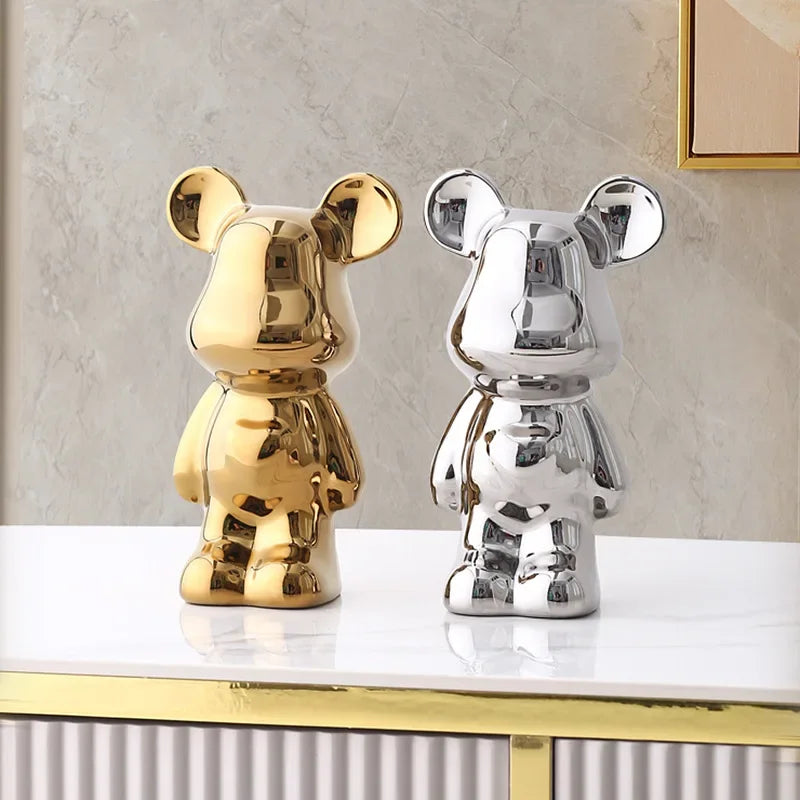 VivArt - Unique Metallic Bear Penny Bank - Decorative Coin Bank for Home Decor NALANI