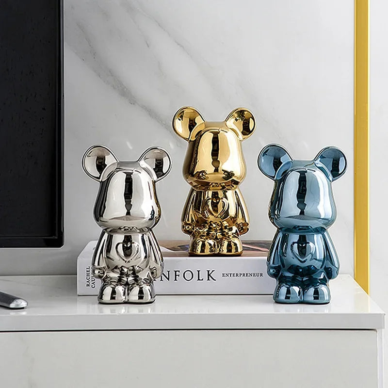 VivArt - Unique Metallic Bear Penny Bank - Decorative Coin Bank for Home Decor NALANI