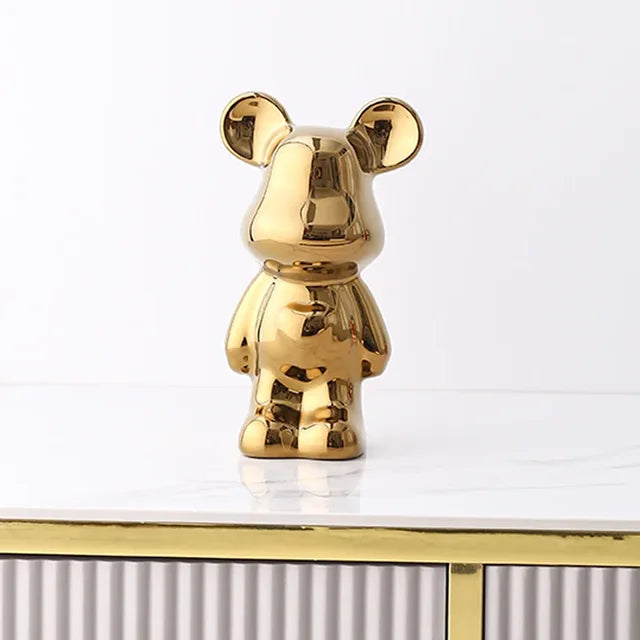 VivArt - Unique Metallic Bear Penny Bank - Decorative Coin Bank for Home Decor Gold NALANI