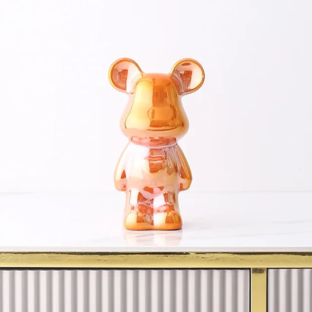 VivArt - Unique Metallic Bear Penny Bank - Decorative Coin Bank for Home Decor Orange NALANI