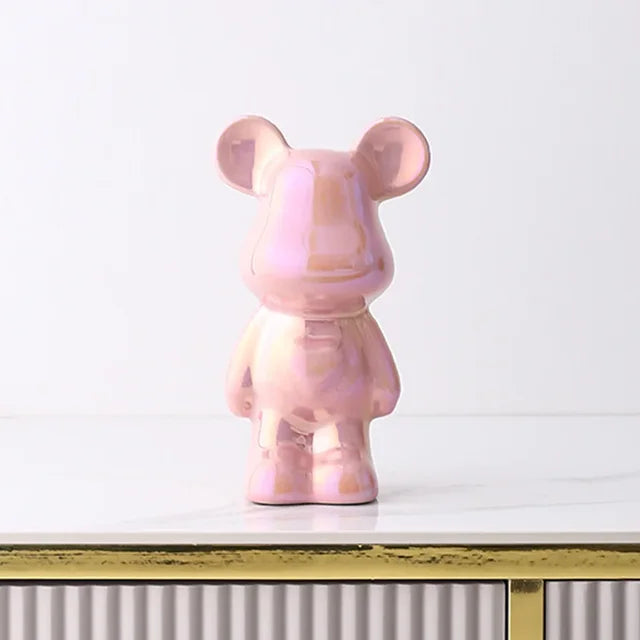 VivArt - Unique Metallic Bear Penny Bank - Decorative Coin Bank for Home Decor Pink NALANI