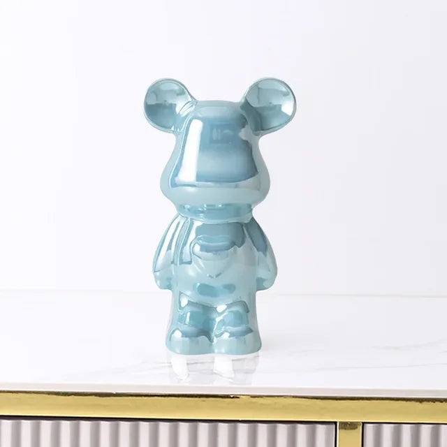 VivArt - Unique Metallic Bear Penny Bank - Decorative Coin Bank for Home Decor Sky blue NALANI