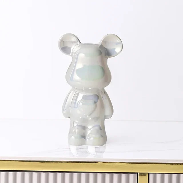 VivArt - Unique Metallic Bear Penny Bank - Decorative Coin Bank for Home Decor White NALANI