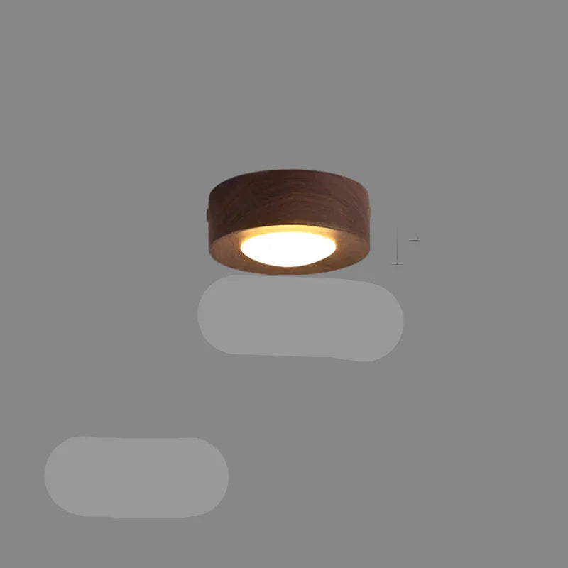 Walnut Ceiling Lamp with LED Spotlight for Elegant Illumination Walnut wood A NALANI