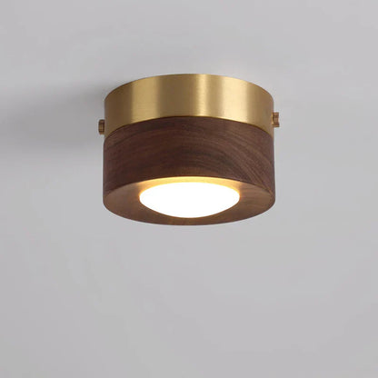 Walnut Ceiling Lamp with LED Spotlight for Elegant Illumination NaLani