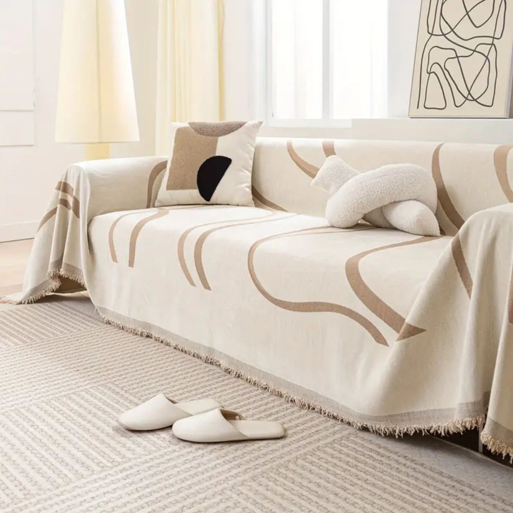 Wave Lines Chenille Sofa Covers for Stylish Home Protection NALANI