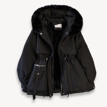 Women’s Parka Winter Jacket – Water-Resistant – Faux Fur Lining – Hood – Adjustable Fit